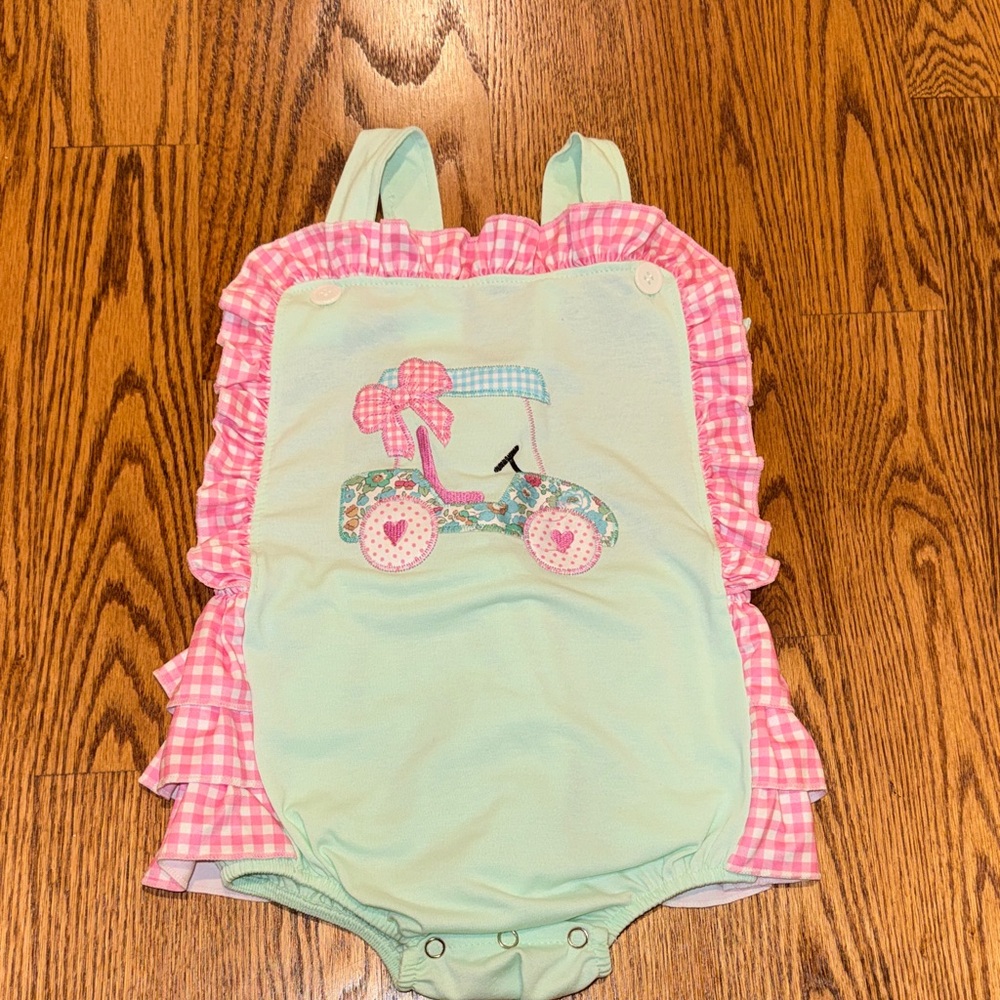 Girls golf bubble romper